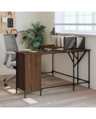 Bureau chêne marron 141x141x75 cm bois d'ingénierie | Mobilier & Déco