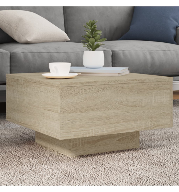 Table basse chêne sonoma 55x55x31 cm bois d'ingénierie | Mobilier & Déco