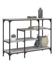 Table console avec étagères sonoma gris 100x35x75 cm | Mobilier & Déco