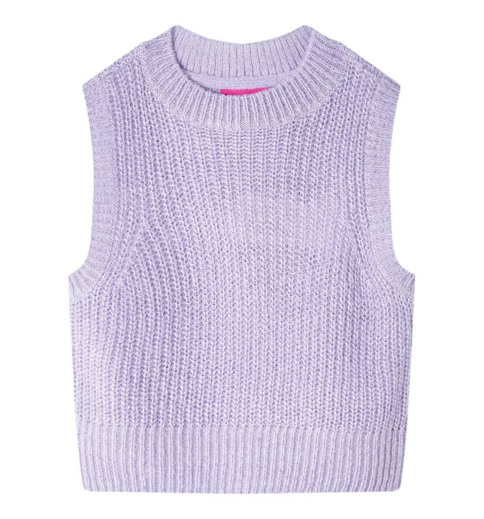 Gilet pull-over tricoté pour enfants lilas clair 128 | Mobilier & Déco