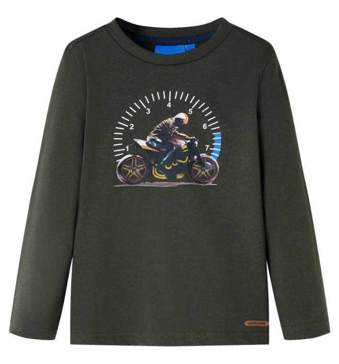 T-shirt enfants à manches longues kaki 104 | Mobilier & Déco