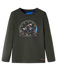 T-shirt enfants à manches longues kaki 104 | Mobilier & Déco