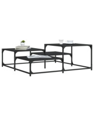 Table basse noir 107x107x40 cm bois d'ingénierie | Mobilier & Déco
