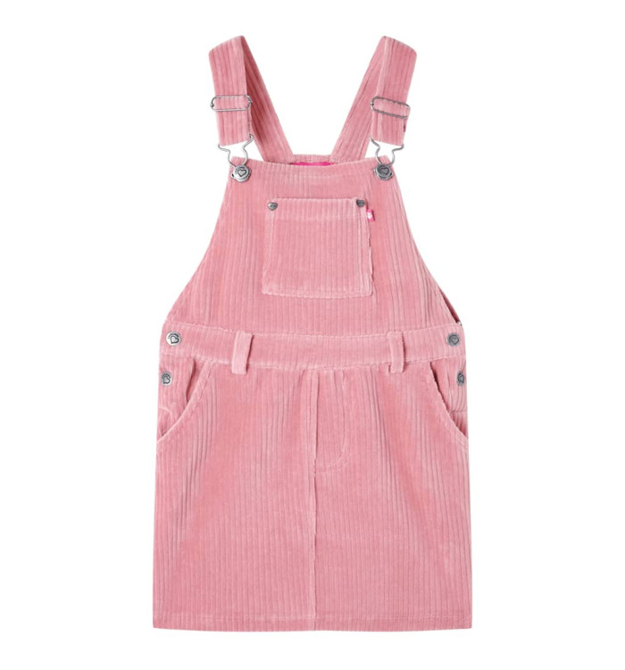 Robe salopette pour enfants velours côtelé rose clair 116 | Mobilier & Déco