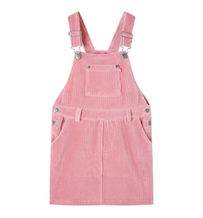 Robe salopette pour enfants velours côtelé rose clair 92 | Mobilier & Déco