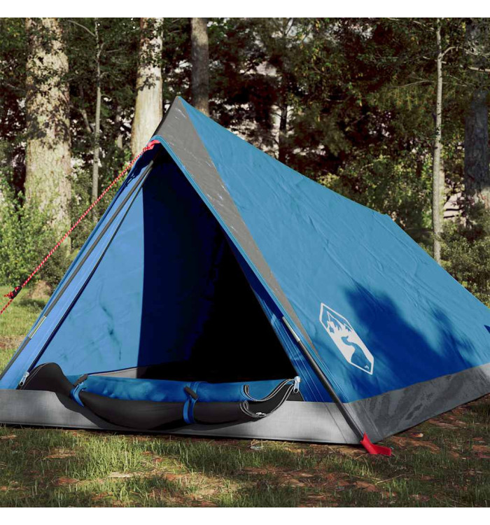 Tente de camping 2 personnes bleu imperméable | Mobilier & Déco