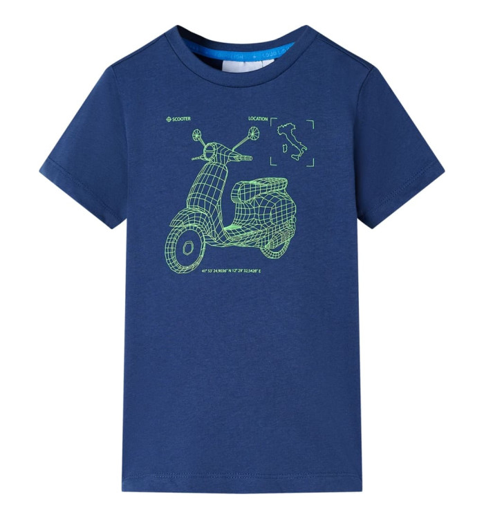 T-shirt pour enfants bleu foncé 116 | Mobilier & Déco
