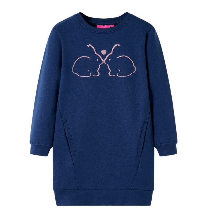 Robe sweatshirt pour enfants bleu marine 104 | Mobilier & Déco