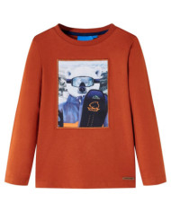 T-shirt enfants à manches longues rouille clair 140 | Mobilier & Déco