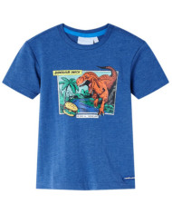 T-shirt enfants mélange bleu foncé 140 | Mobilier & Déco