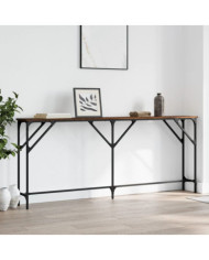 Table console chêne marron 180x23x75 cm bois d'ingénierie | Mobilier & Déco