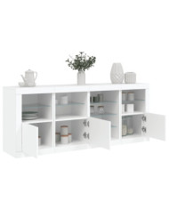 Buffet avec lumières LED blanc 164x37x67 cm | Mobilier & Déco