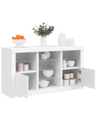 Buffet avec lumières LED blanc 123x37x67 cm | Mobilier & Déco