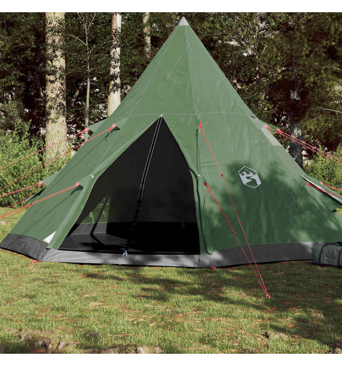 Tente de camping tipi 4 personnes vert imperméable | Mobilier & Déco
