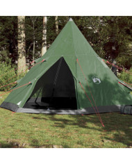 Tente de camping tipi 4 personnes vert imperméable | Mobilier & Déco