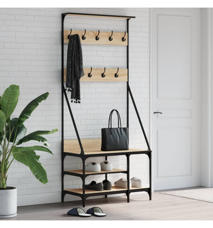 Porte-vêtements et rangement des chaussures chêne sonoma | Mobilier & Déco