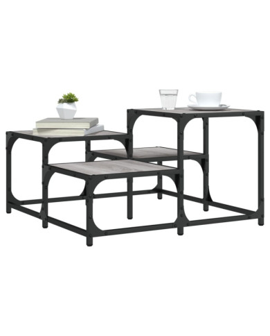 Table basse sonoma gris 68x68x40 cm bois d'ingénierie | Mobilier & Déco