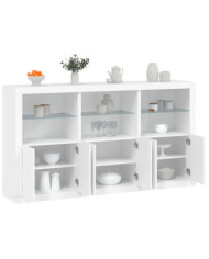 Buffet avec lumières LED blanc 181,5x37x100 cm | Mobilier & Déco
