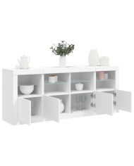 Buffet avec lumières LED blanc 163x37x67 cm | Mobilier & Déco