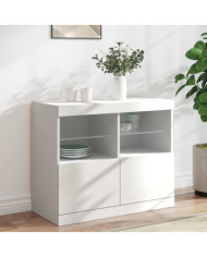 Buffet avec lumières LED blanc 81x37x67 cm | Mobilier & Déco