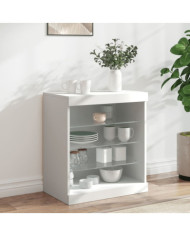 Buffet avec lumières LED blanc 60,5x37x67 cm | Mobilier & Déco