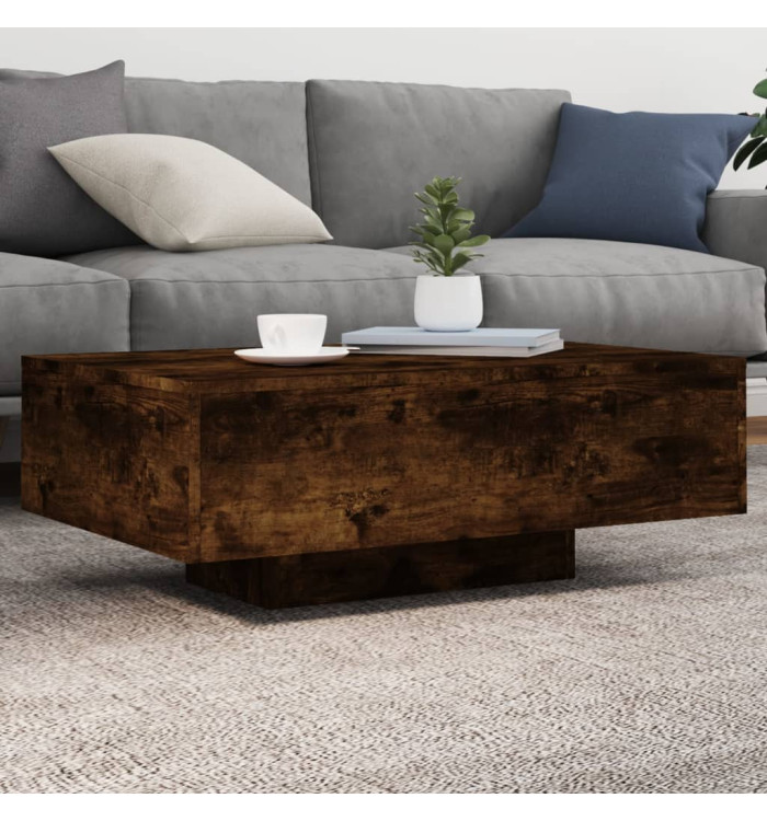 Table basse avec lumières LED chêne fumé 85x55x31 cm | Mobilier & Déco