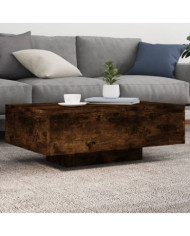 Table basse avec lumières LED chêne fumé 85x55x31 cm | Mobilier & Déco