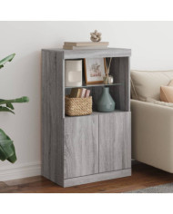 Buffet avec lumières LED sonoma gris 60,5x37x100 cm | Mobilier & Déco