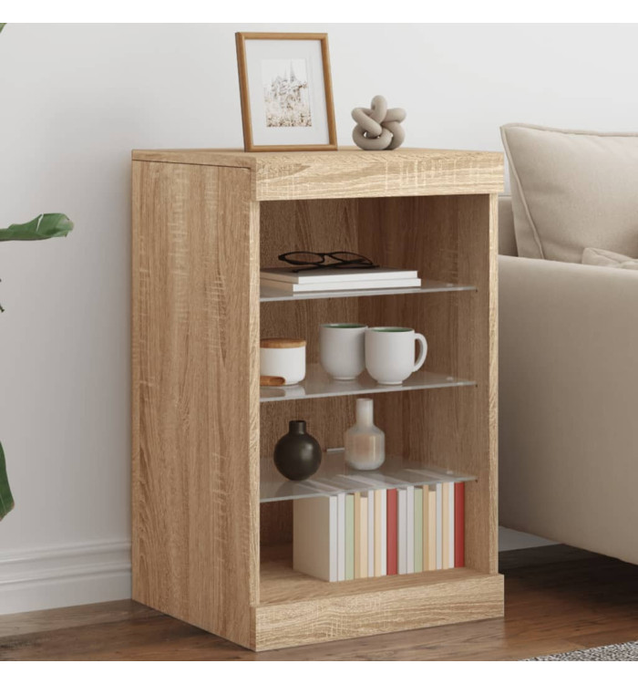 Buffet avec lumières LED chêne sonoma 41x37x67 cm | Mobilier & Déco