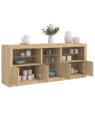 Buffet avec lumières LED chêne sonoma 162x37x67 cm | Mobilier & Déco