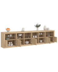 Buffet avec lumières LED chêne sonoma 283x37x67 cm | Mobilier & Déco