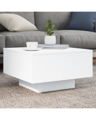 Table basse avec lumières LED blanc 55x55x31 cm | Mobilier & Déco