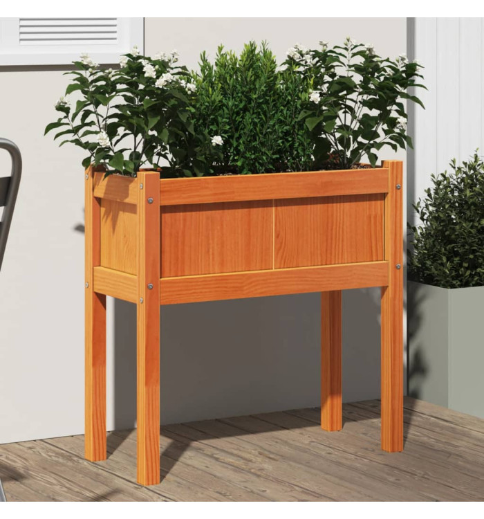 Jardinières et pieds cire marron 70x31x70 cm bois de pin massif | Mobilier & Déco
