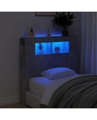 Tête de lit à LED gris béton 100x18,5x103,5cm bois d'ingénierie | Mobilier & Déco