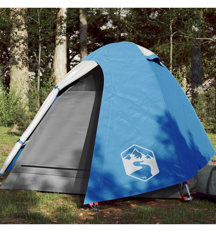 Tente de camping à dôme 2 personne bleu imperméable | Mobilier & Déco