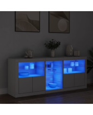 Buffet avec lumières LED blanc 162x37x67 cm | Mobilier & Déco