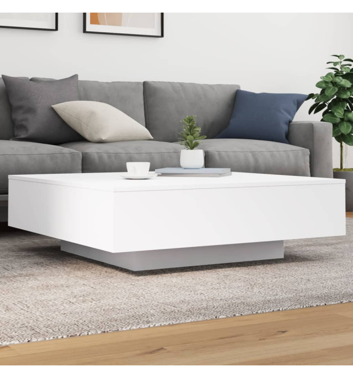 Table basse blanc 100x100x31 cm bois d'ingénierie | Mobilier & Déco