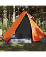 Tente de camping à dôme 2 personnes gris et orange imperméable | Mobilier & Déco