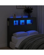 Tête de lit à LED noir 120x18,5x103,5 cm bois d'ingénierie | Mobilier & Déco