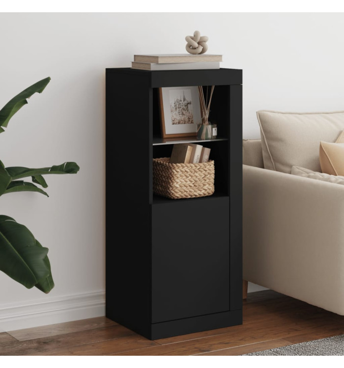 Buffet avec lumières LED noir 41x37x100 cm | Mobilier & Déco