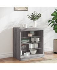 Buffet avec lumières LED sonoma gris 60,5x37x67 cm | Mobilier & Déco