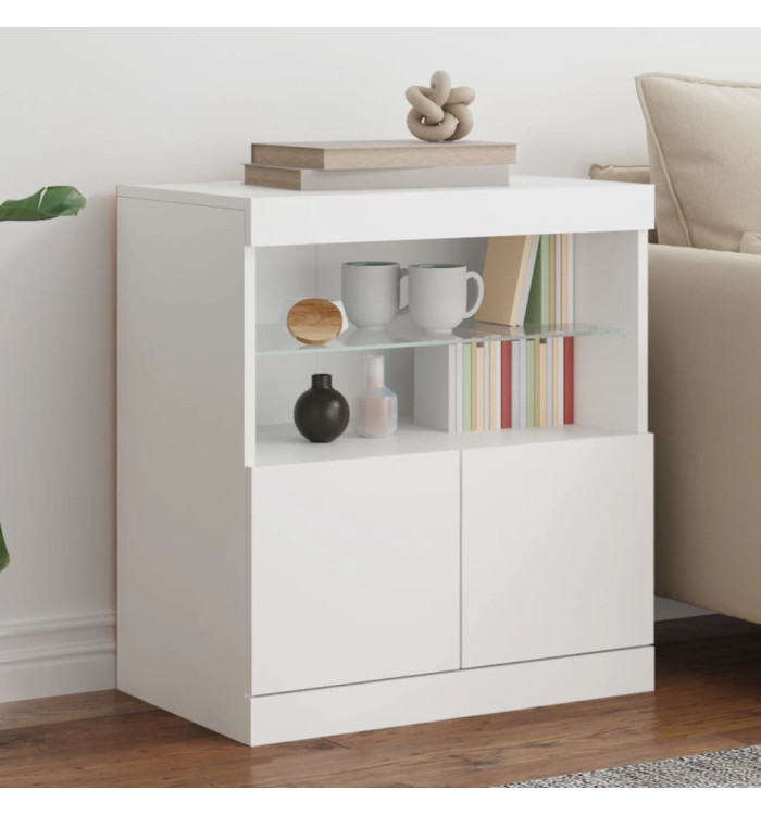 Buffet avec lumières LED blanc 60x37x67 cm | Mobilier & Déco