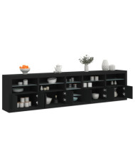 Buffet avec lumières LED noir 283x37x67 cm | Mobilier & Déco