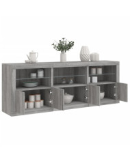 Buffet avec lumières LED sonoma gris 181,5x37x67 cm | Mobilier & Déco