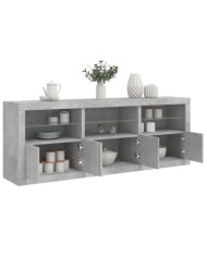 Buffet avec lumières LED gris béton 181,5x37x67 cm | Mobilier & Déco