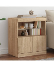 Buffet avec lumières LED chêne sonoma 60x37x67 cm | Mobilier & Déco