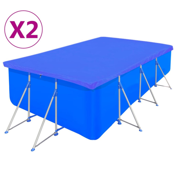 Couvertures de piscine 2 pcs PE Rectangulaire 90 g/m² 394x207cm | Mobilier & Déco