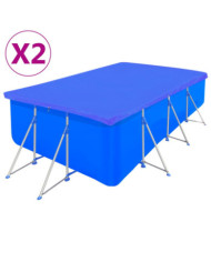 Couvertures de piscine 2 pcs PE Rectangulaire 90 g/m² 394x207cm | Mobilier & Déco