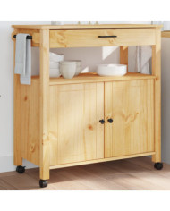 Chariot de cuisine MONZA 84x40x90 cm bois massif de pin | Mobilier & Déco