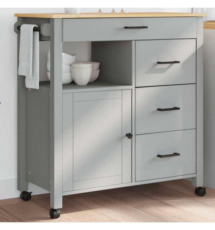 Chariot de cuisine MONZA 84x40x90 cm bois massif de pin | Mobilier & Déco